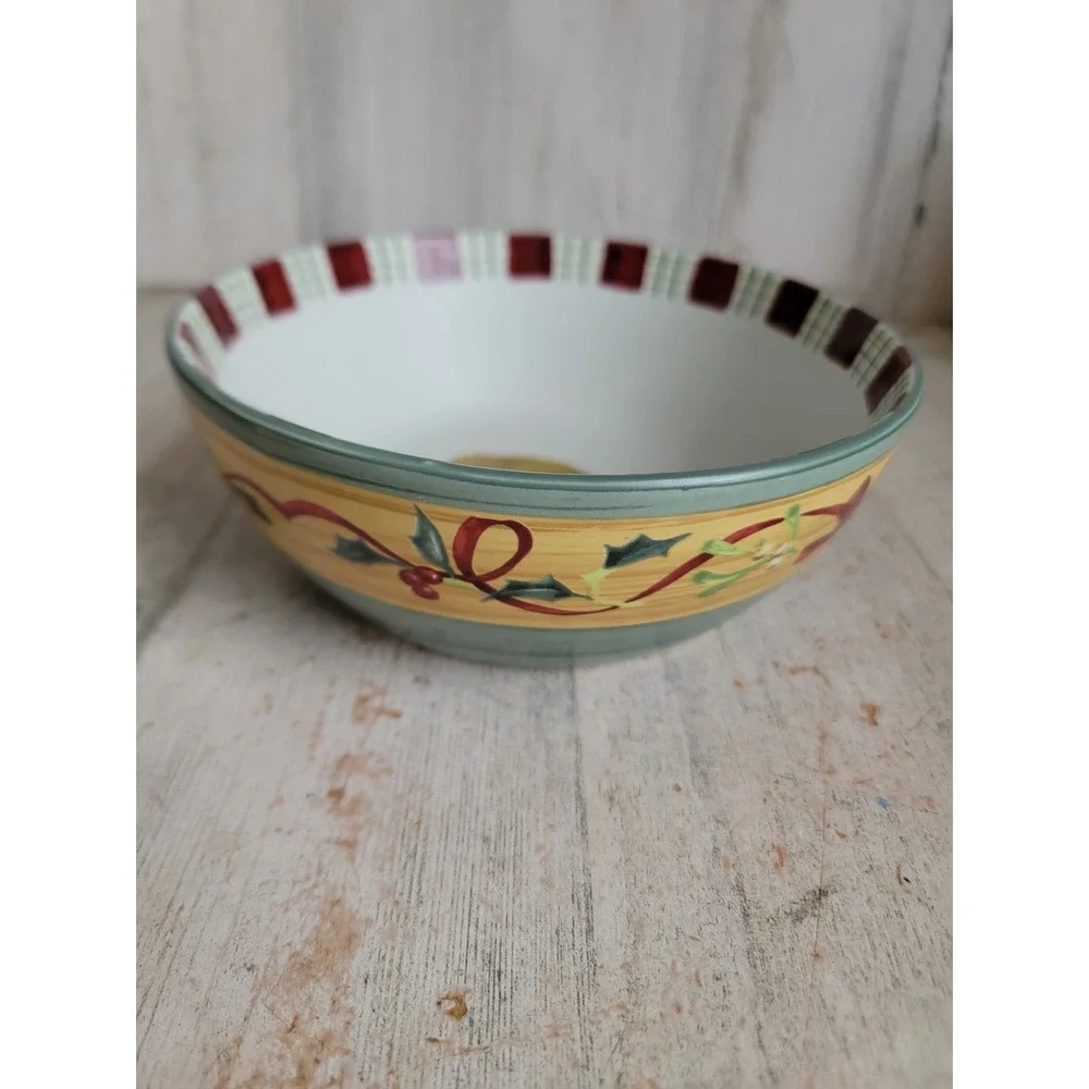 Lenox goldfinch bird bowl winter greetings everyday Xmas home kitchen